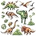 DECOWALL DS-8034 Watercolour Dinosaur Kids Wall Stickers Wall Decals Peel and Stick Removable Wall Stickers for Kids Nursery Bedroom Living Room (Small) d?cor
