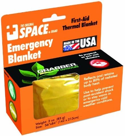 Grabber Outdoors The Original Space Brand Emergency Survival Blanket- Gold/Silver by GRABBER OUTDOORS