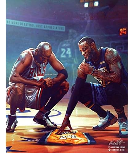Jordan, Lebron, Kobe - The Big Three - NBA Basketball Poster (16 x