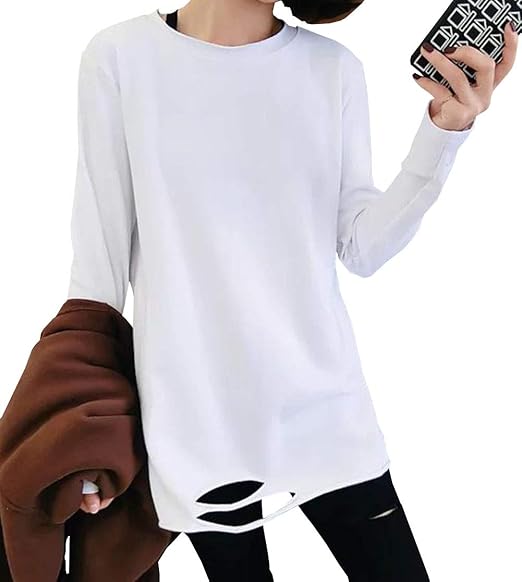 Amazon Puhao プハオ レディース 長袖tシャツ クルーネック カットソー 無地 Tシャツ カットソー トップス 白 トップス 春 秋 ロンt クルーネックインナー プルオーバー Tシャツ カットソー 通販