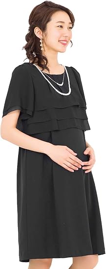 Amazon Co Jp アッドルージュ マタニティ パーティードレス 結婚式 フォーマルワンピース セレモニー シフォン Aライン カットソー 産前 産後 妊娠中 妊婦服 X 服 ファッション小物