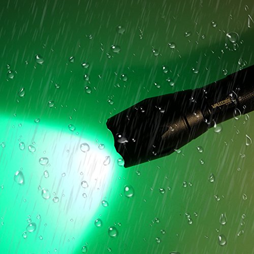 VASTFIRE 350 Yard Zoomable CREE Green Flashlight Kit Varmint Predator Coyote Hog Light with Remote Pressure Switch Rechargeable Batteries and Charger, Gift Box Packaging