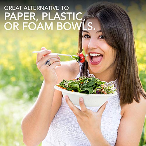 image for Stock Your Home Compostable 16 Ounce Bagasse Bowls - 16 Oz Recyclable 