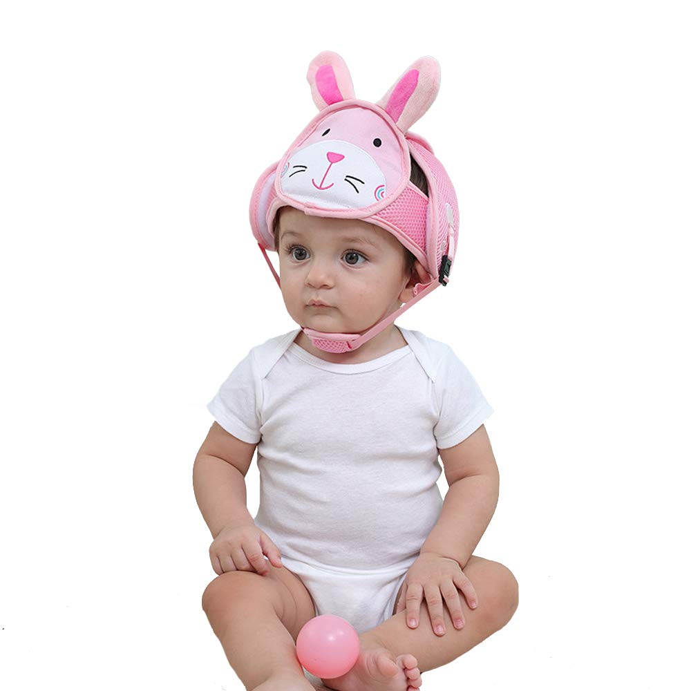 Eyand Baby Safety Helmet - Breathable Headguard Adjustable Safety Protective Cap for Toddlers Learn to Walk, Infant Comfortable Head Protector Hat(Pink Rabbit)