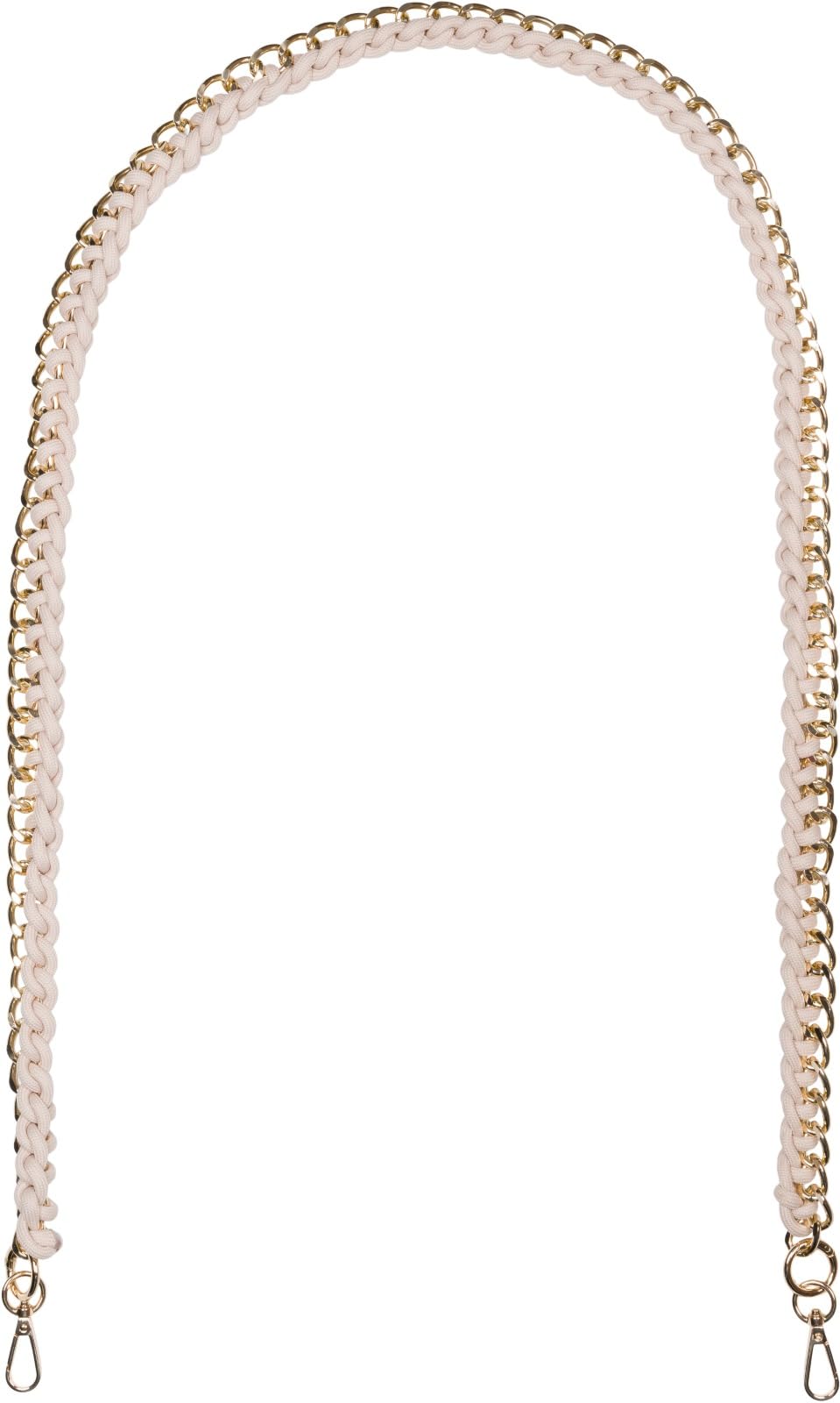 styleBREAKER bag shoulder strap with woven chain, interchangeable bag strap, phone strap, phone chain, carabiner 02013038, Colour:Beige