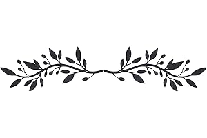 OYEFLY 2 Pieces Metal Vine Olive Branch Leaf Wall Decor,Tree Leaf Wall Decor for Living Room (Black, style2)