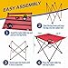 Outrav Portable Picnic and Camping Table – Collapsible Accordion Aluminum Frame, Washable Cloth Table Top with Two Cup Holders - Drawstring Carrying Case – Ultra Lightweight