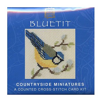 Textile Heritage Cross Stitch Miniature Card Kit - Bluetit