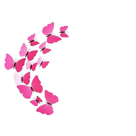 OUNONA Imanes de Nevera Mariposas Pegatinas Pared Rosa Roja 12 ...