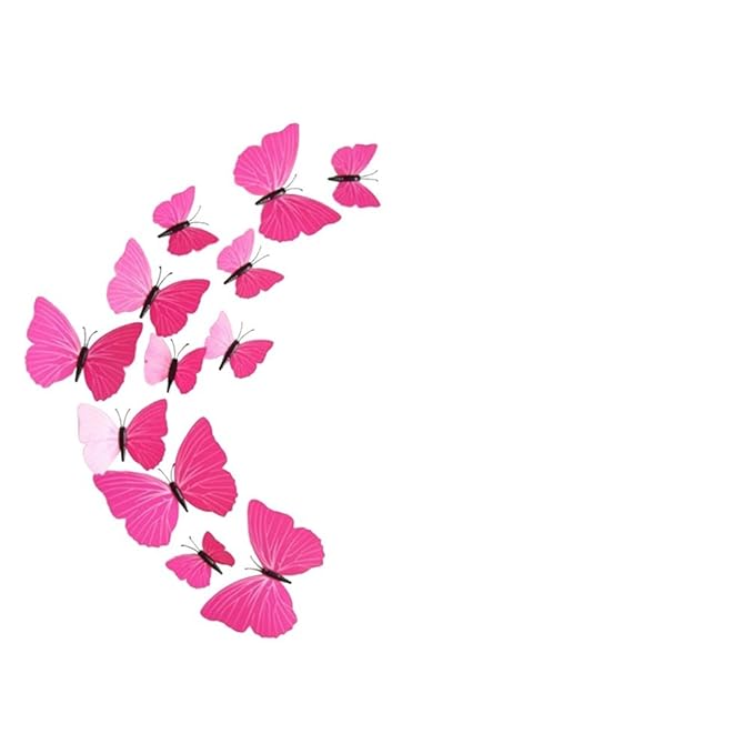 OUNONA Imanes de Nevera Mariposas Pegatinas Pared Rosa Roja 12 ...