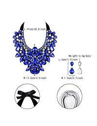 Flyonce - Juego de collar y pendientes de cristal para mujer, 8 colores