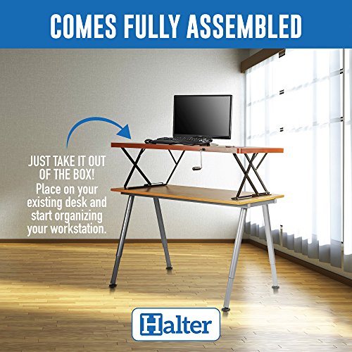 Halter Manual Adjustable Height Table Top Sit/Stand Desk …