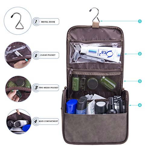 Hanging Toiletry Bag for Men VANCASE Vintage Leather Shaving Dopp Kit Medium Waterproof Travel Bathroom Bags Portable Shower Organizer 3 Hanging Toiletry Bag for Men VANCASE Vintage Leather Shaving Dopp Kit Medium Waterproof Travel Bathroom Bags Portable Shower Organizer