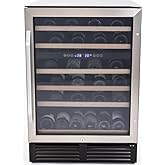 Avanti Wine Cooler Freestanding Dual-Zone Chiller, 49-Bottle Capacity with Vinyl Coated Pull-Out Shelves & Double-Pane Glass 