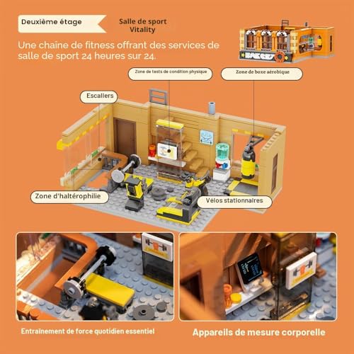 PANTASY European Bakery Building Set for Adults, Famous Places Building Blocks with Bakery, Gym Building, Housing, Heavenly Garden