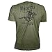 Official Winchester Mens Cotton Vintage Rider Graphic Printed Short Sleeve T-Shirt (Large, Military Heather)
