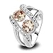 Psiroy 925 Sterling Silver Created Morganite Filled Knuckle Ring Band Size 8
