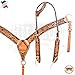 Western Horse One Ear Floral Headstall Breast Collar Set Tackthumb 1