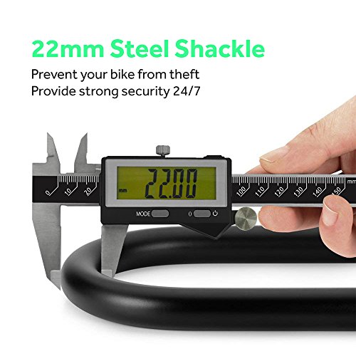image for White Rock Gear Bike U Lock with Cable - Heavy Duty 16mm Bicycle Lock 