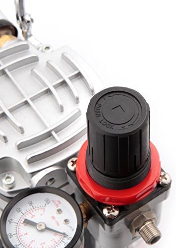 Fengda FD-18-2 Mini Airbrush Compressor, Oil-Free mini-Compressor with Regulator, Filter and Manometer, Silver, 3.5 - Image 5