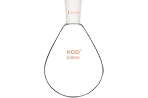 XCD Glass Recovery Evaporator Flask, Heavy Wall Single Neck Borosilicate Glass Recovery Flask with 24/40 Outer Joint for Rota