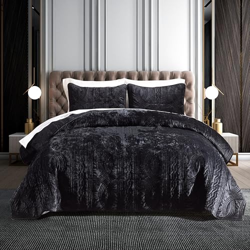 Homzard Velvet Quilt Set Queen Size