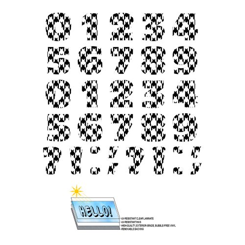 Numbers Punctuation Houndstooth SLAP-STICKZ(TM) Automotive Car Window Locker Bumper Stickers