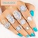 LOLIAS 12 Pcs Knuckle Rings for Women Bohemian Midi Ring Set Stackable