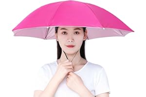 Fishing Umbrella Hat, Hands-Free Umbrella Hat with Adjustable Headband, Waterproof Headwear Multiple Use Sun Shade & Rain Cap