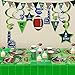 Football Party Supplies and Decorations Set-Serves 24 Include Tablecloth,Plates, Flatware, Cups and Football Flag Paper Napkins,Hanging Swirl,Banner,Balloons for Football Party