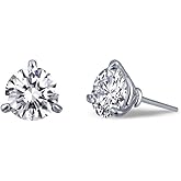 Lafonn Classic Sterling Silver Platinum Plated Lassire Simulated Diamond Earrings (2.06 CTTW)