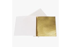 KIRIN 200 Sheets Gold leaf, Antique Gold Foil Sheets Gold Paper for Art, Crafts Decoration, Painting, Gilding Crafting, Nail 