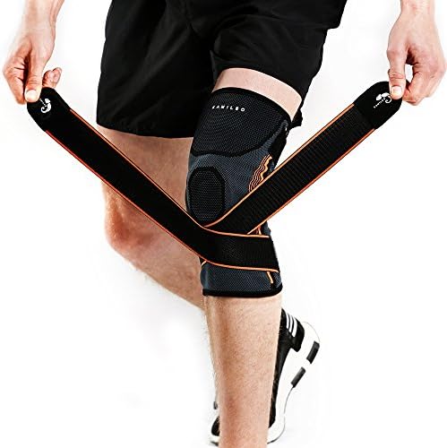 Kamileo Knee Brace, Knee Sleeve with Support Straps for Joint Pain Arthritis Relief (Single)