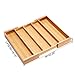 Bamboo Expandable Utensil Cutlery Tray Drawer Organizer Divider 3 Compartments with 2 Adjustable Dimensions;Beautiful Durable and Multifunctional Utensil Holder and Organizer