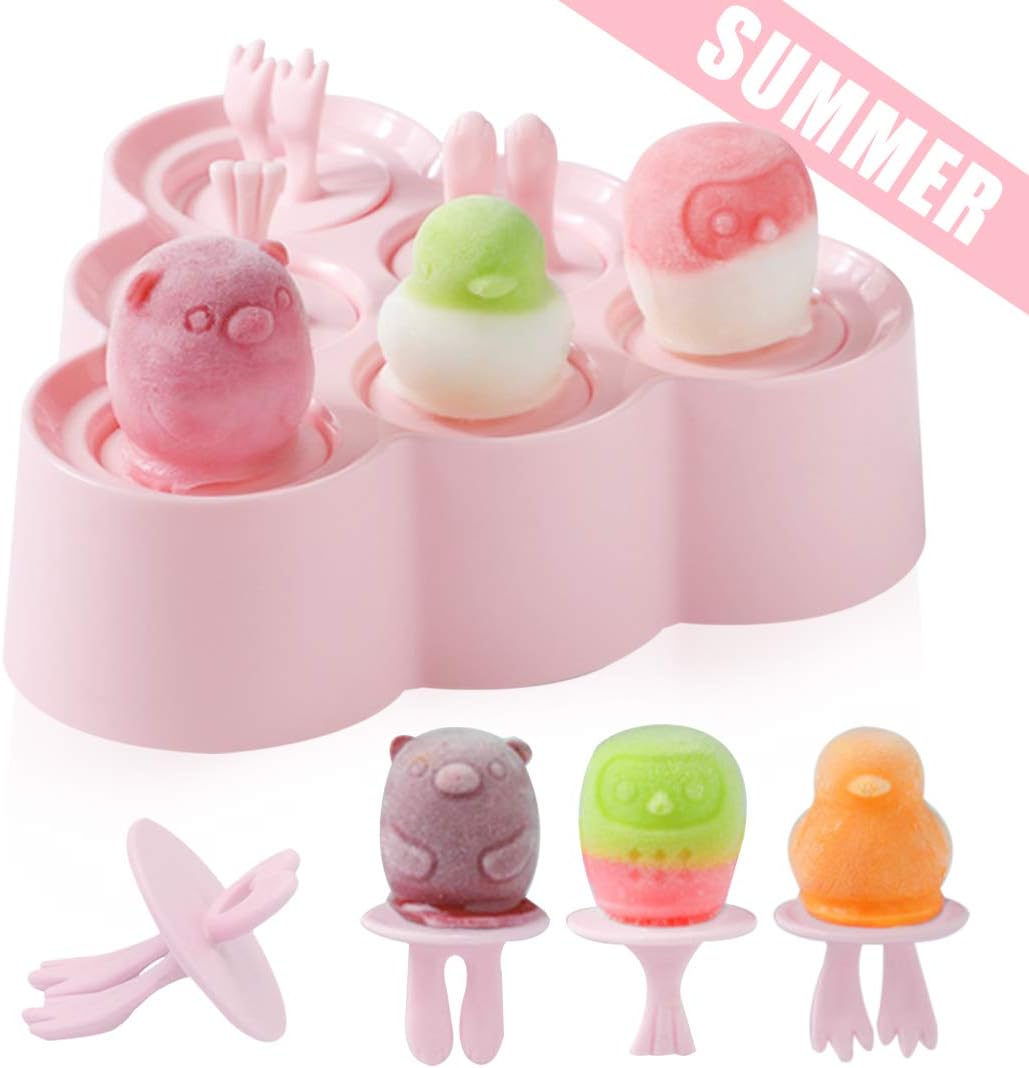 Ice Lolly Moulds Silicone, Mini Animal Popsicle Mold for Children, Ice