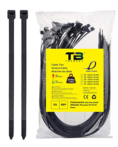 XINGO 14 Inch Black Zip Ties Heavy Duty 1000 PCS,110 LBS...