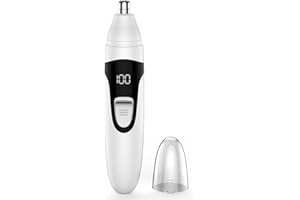 SHOBES Nose Hair Trimmer Painless Rechargeable Ear and Eyebrow Trimmer Professional with Dual Edge Blades (White)