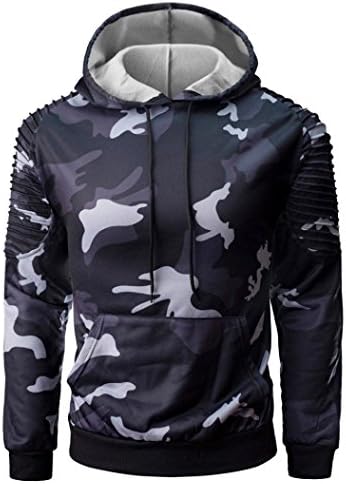 Shubuy 2018 Mens Shirt, Hot Sale Camouflage Hoodie, Teresamoon Mens' Hooded Sweatshirt Jacket Coat Outwear (M, Gray)