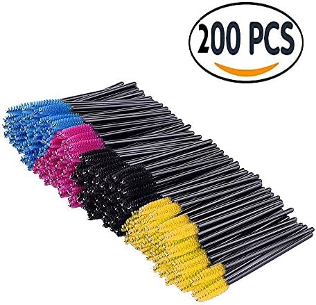 Hot 200 Pieces Disposable Multicolor Eyelash Mascara Wands Brushes Applicator Eye Lash Makeup Applicators Brush Tools Kit