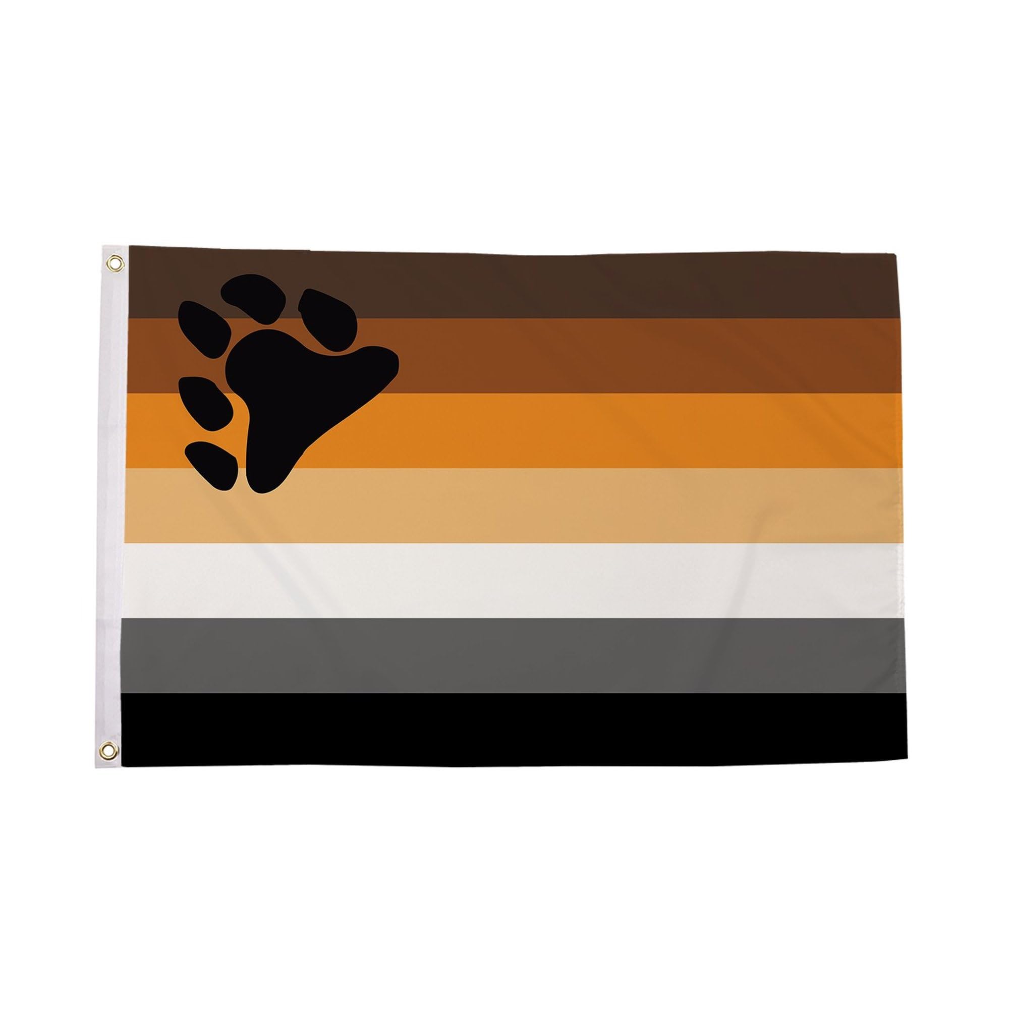 Flagtex Gay Pride Bear Flag 3ft x 2ft LGBTQ Bear Community Pride Flag Brown Orange Tan Stripes Premium Polyester Brass Grommets Double Stitched 90cm x 60cm Indoor Outdoor Banner Decoration