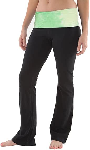 Earth Yoga Roll Over Waist Flow Pant Growth, Small at Amazon Womenâs Clothing store: Athletic Pants
