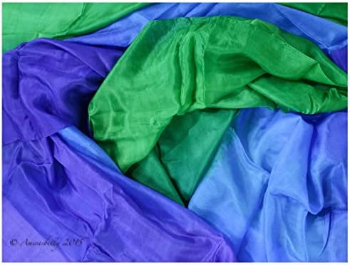 "Royal Essence" Belly Dance Silk Veil for Belly Dancers - Standard Size, 108" L x 45" W