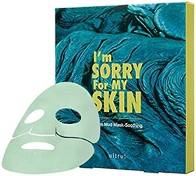 ULTRU I'm Sorry for My Skin Green Mud Mask 10EA set, Soothing, 18 g/0.6 oz.