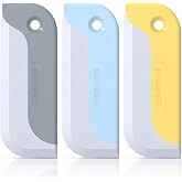 HRXMS 3 Pack Mini Silicone Squeegee for Kitchen Sink &amp; Shower Glass Door, Small Countertop Squeegee Set for Bathroom Mirror, Window &amp; Car, Streak-Free Compact Cleaning Tool, Grey/Yellow/Blue