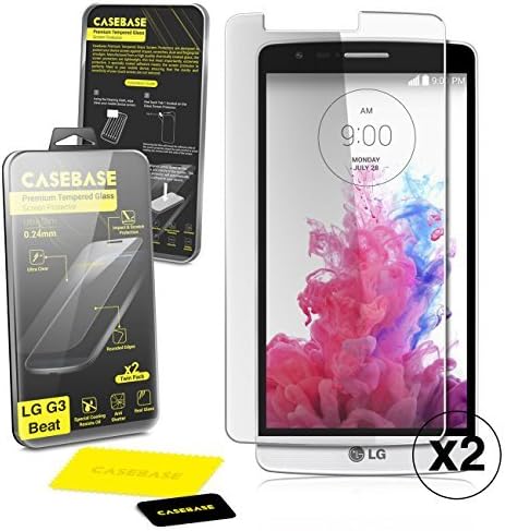 Casebase Premium Tempered Glass Screen Protector Twin Pack for Lg G3 S (Lg G3 Mini / Lg G3 Beat)