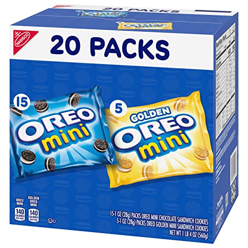 OREO MINI MIX SANDWICH COOKIES VARIETY PACK, 20 SNACK PACKS