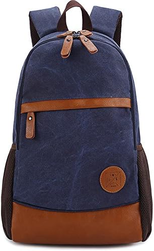 Leaper Causal Canvas Laptop Bag School Backpack Travel Bag (Royal Blue)