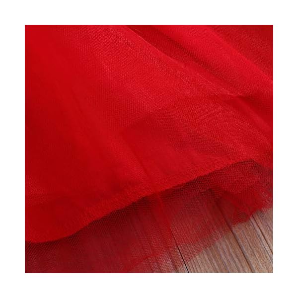 Baby Girl Christmas Outfit Toddlers Kids Santa Print Tutu Tulle Dress Long Sleeve Striped T-Shirt Dress - Image 8