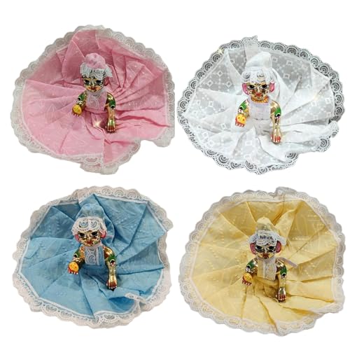 PARTISH Laddu Gopal Summer Dress with Pagdi (Multiolour, Size 3 (Pack of 4)) at Amazon