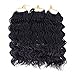14'Wavy Senegalese Twist Free Ends Synthetic Braiding Hair Extensions 35 Roots/Pack 85g Kanekalon Ombre Jumbo Crochet Braids Pre-looped Hair (3 pcs 14 inch, 1b)